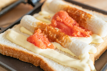 明太子とちくわのホットサンド