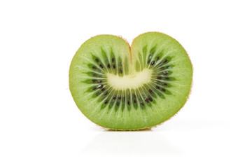 Kiwi fruit inside with seeds, close up shot   