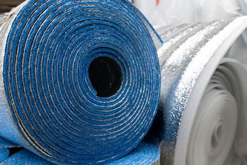 Insulation rolls - polyethylene foam covered with aluminum foil