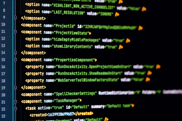 Software developer java programming html web code. Abstract computer script code. Programming code...