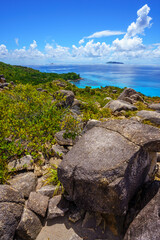 hikink through the jungle on curieuse island on the seychelles