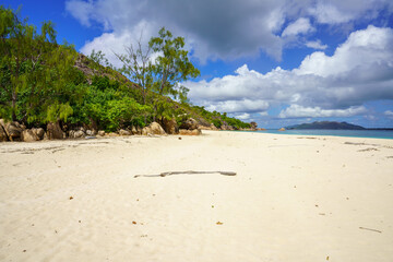 tropical anse st jose on curieuse island on the seychelles
