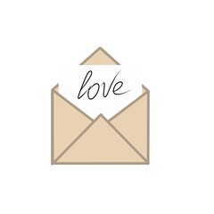letter icon illustration. love letters valentine's day. letters with hearts. I love you
