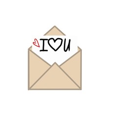 letter icon illustration. love letters valentine's day. letters with hearts. I love you