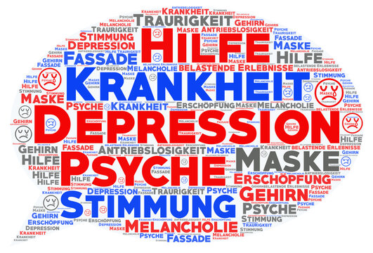 Beschreibung zur Krankheit Depression in einer Wortwolke
