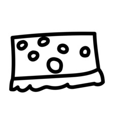 sponge for washing dishes and cleaning. vector hand drawn doodle style element