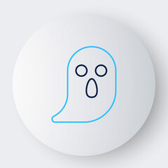 Line Ghost icon isolated on white background. Happy Halloween party. Colorful outline concept. Vector