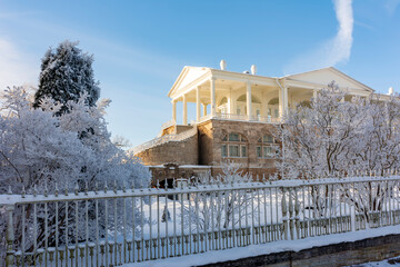Cameron gallery of Catherine palace in winter, Tsarskoe Selo (Pushkin), Saint Petersburg, Russia