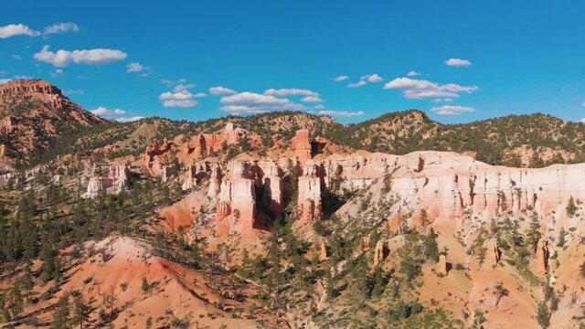 Aerial view of Bryce Canyon colorful rock formations, Utah