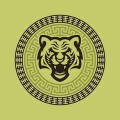 Vector image of a tiger symbol of oriental new year