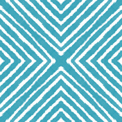 Chevron stripes design. Turquoise symmetrical
