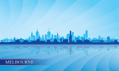 Melbourne city skyline silhouette background - 475913484
