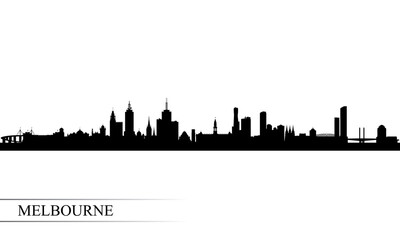 Melbourne city skyline silhouette background - 475913493