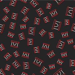 Line Railway tunnel icon isolated seamless pattern on black background. Railroad tunnel. Vector