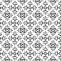 Geometric repeatable seamless pattern with hand drawn doodle elements. Can be used for wallpapers, carpets, backgrounds and textile.