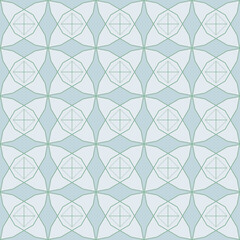 Abstract seamless geometric pattern of circles and curves. Vector illustration