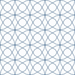 Naklejka premium Abstract seamless geometric pattern of circles and curves. Vector illustration
