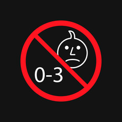 Not for children under 3 years of age icon