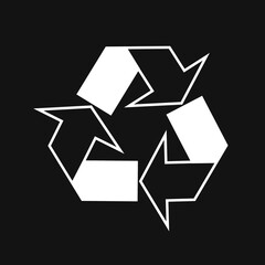 Recycle symbol. Triangular recycling icon.