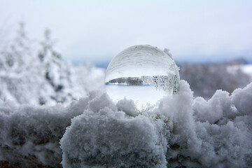 A Glass ball in deep snow