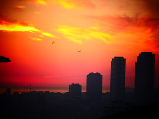 Fototapeta na wymiar sunset in the istanbul