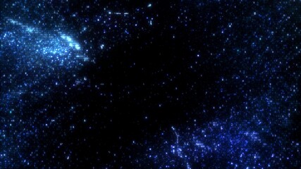 Naklejka premium Abstract binary blue illuminated glowing one and zero icons in virtual space. Conceptual 3D illustration infinity banner background for science, technology blockchain cryptocurrency showcase