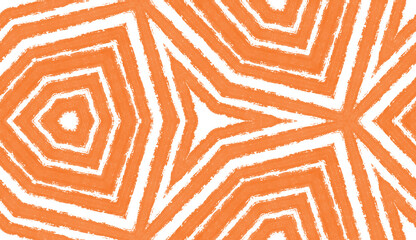 Mosaic seamless pattern. Orange symmetrical