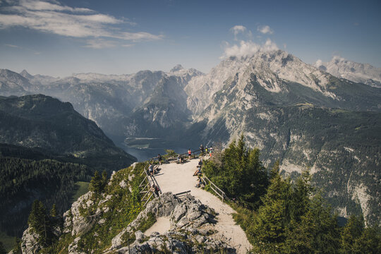 Ausblick vom Jenner in Richtung K&ouml;nigssee und dem Watzmann