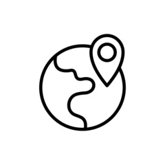 World Location Outline Icon 