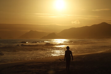 Fototapeta premium Rio de Janeiro - Barra Beach - sunset
