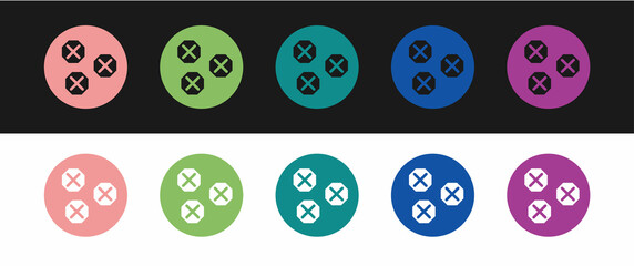 Fototapeta premium Set Wonton icon isolated on black and white background. Chinese food. Vector