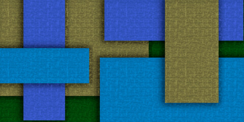 Fondo azul y verde  de cuadrados con rectángulos.