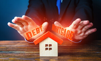 Man rejects a house with debts and problems. Inability to sell housing. Real estate lined with...