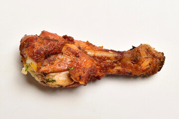 Tandoori Chicken Leg Isolated on White Background, Tangdi Kabab