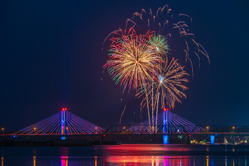 fireworks over the bridge