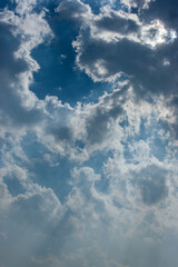 beautiful white clouds in the blue sky