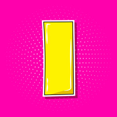 Pop art yellow number 1 over pink dotted background.