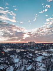 sunrise over the city