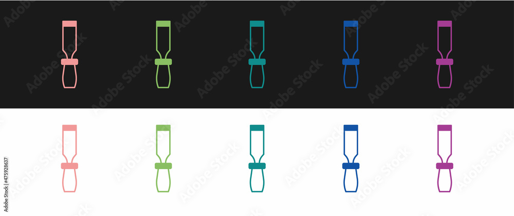 Poster set rasp metal file icon isolated on black and white background. rasp for working with wood and meta