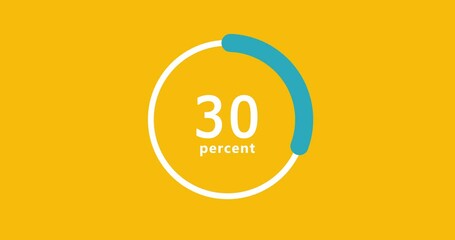 Doughnut Pie chart 2D animation. Statistics, increase, growth, rise. Business and finance theme. 4K resolution video. Abstract pie Chart with 60 percent element