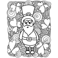 Saint Patricks day coloring page, ornate patterns for festive activity