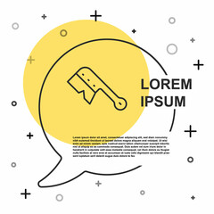 Black line Beekeeping brush icon isolated on white background. Tool of the beekeeper. Random dynamic shapes. Vector