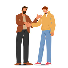 Fototapeta premium Confident Businessman, Boss Shaking Hand to Office Employee Congratulating with Success. Director Congratulate Worker