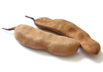Obraz premium Tamarind exotic fruit isolated on white background.