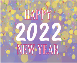 Happy New Year 2022 Design Vector Abstract Holiday Illustration White With Colorful Background