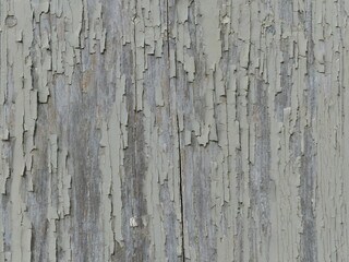 Close up view of weathered peeling pain on wood