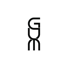 gum letter initial monogram logo design