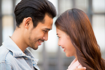 couple showing love to each other with eye contact on valentine's day