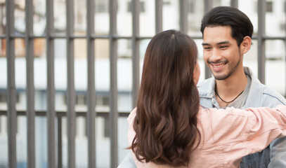 couple showing love to each other with eye contact on valentine's day