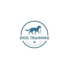 Dog training center badge templates. Design elements for logo, label, icon. Vector illustration